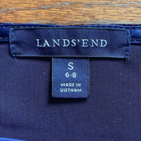 Lands’ End Navy Blue Velour Dress - Picture 2 of 5